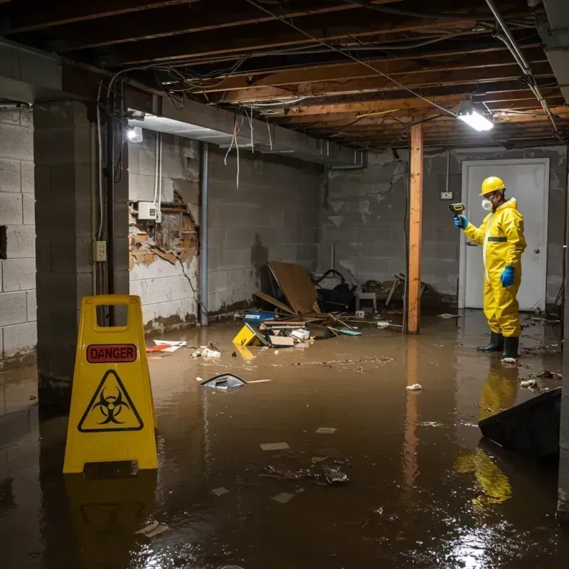 Flooded Basement Electrical Hazard in Merriam, KS Property