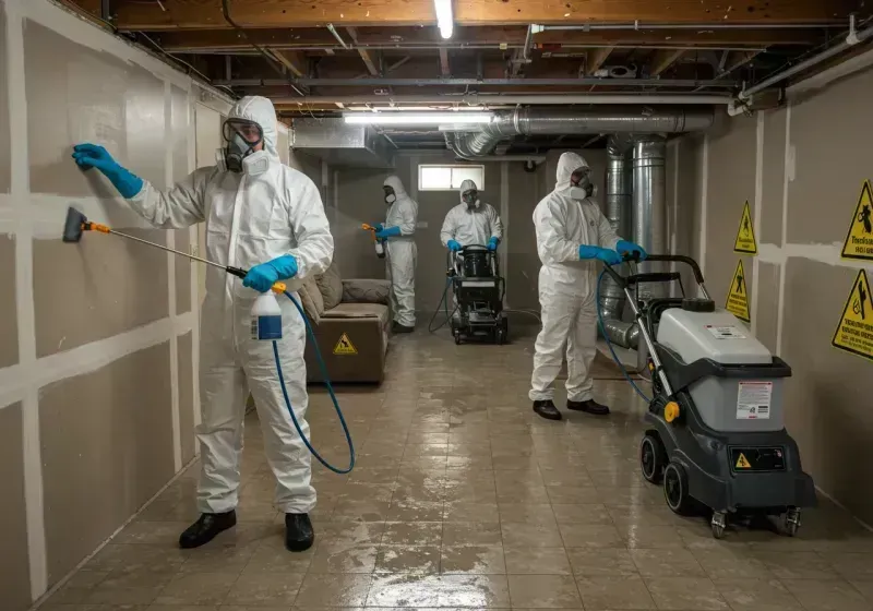 Basement Moisture Removal and Structural Drying process in Merriam, KS